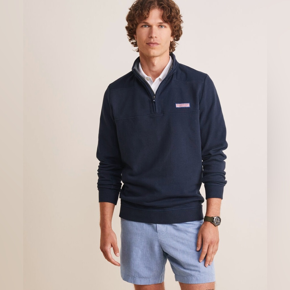 Vineyard Vines Men’s Classic Shep Shirt 1/4 Zip Pullover on Navy Blue Size L